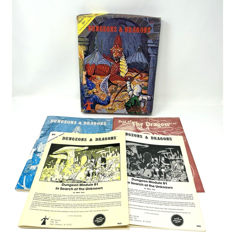 Dungeons & Dragons Holmes Basic Set TSR 1001 1979 6th Print B1 Uncut Chits